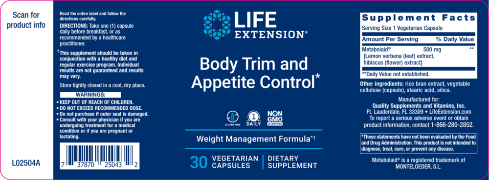 Product image for Body Trim and Appetite Control*.