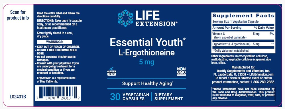Product image for Essential Youth L-Ergothioneine.