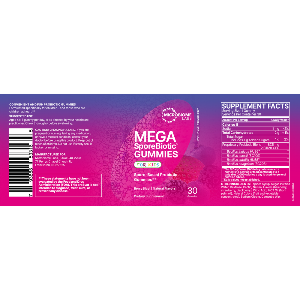 Product image for MegaSporeBiotic Gummies For Kids.