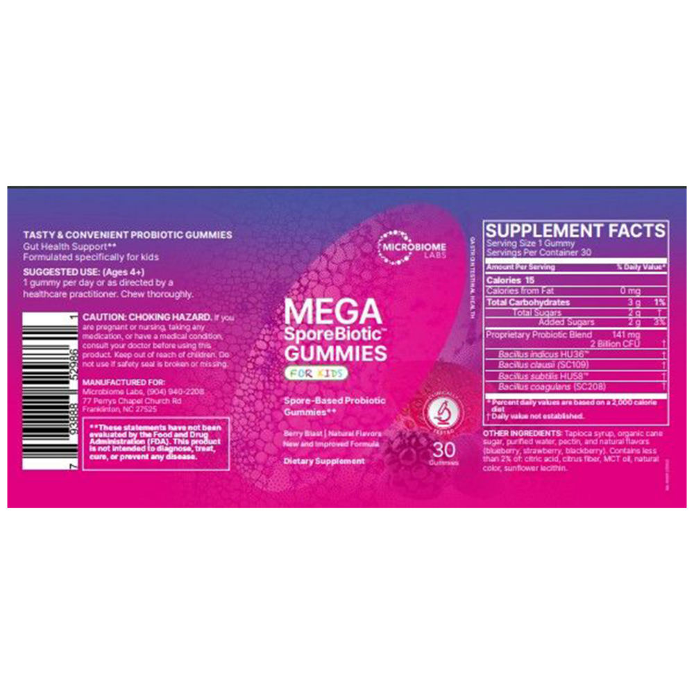Product image for MegaSporeBiotic Gummies For Kids.