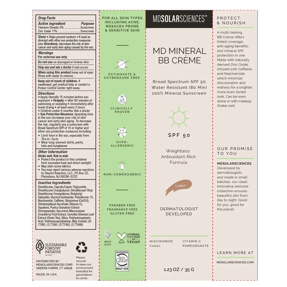 Product image for MD Mineral BB Creme Light SPF 50.