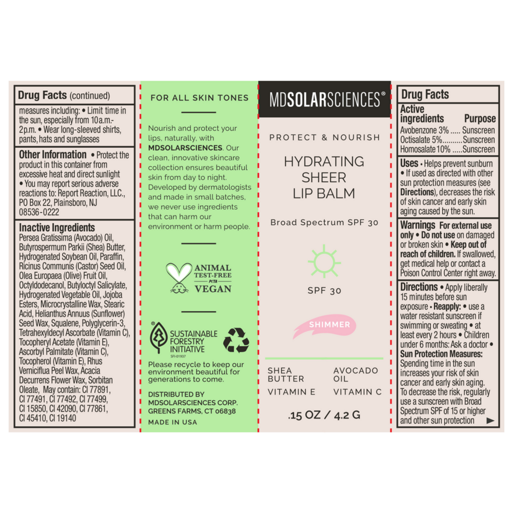 Product image for Hydrating Sheer Lip Balm Shimmer SPF 30.