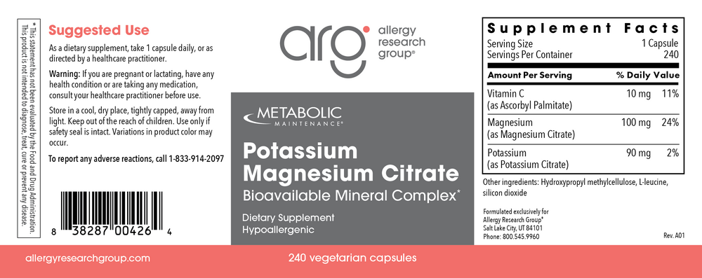 Product image for Potassium Magnesium Citrate.