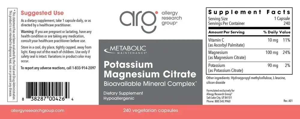 Product image for Potassium Magnesium Citrate.