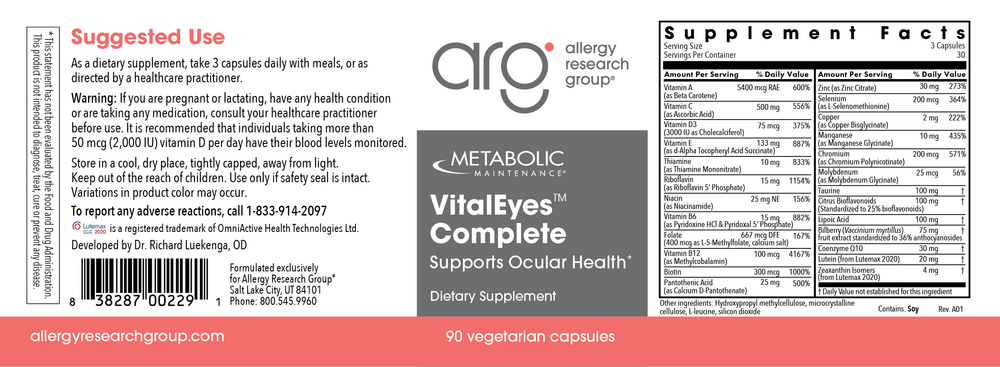Product image for Vital Eyes Complete.