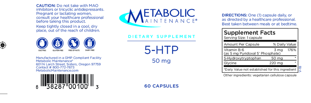 Product image for 5-HTP 50mg.