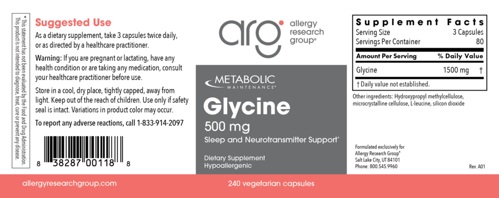 Product image for Glycine 500mg.