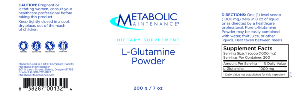 Product image for L-Glutamine Powder, 1000 mg Per Serving.