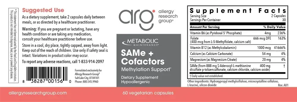 Product image for SAMe + CoFactors 200mg.