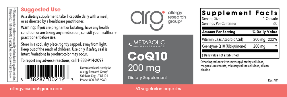 Product image for CoQ10 200mg.