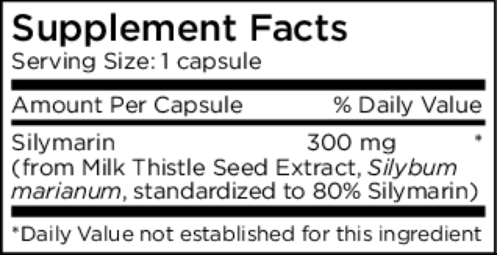 Product image for Silymarin (Milk Thistle Extract) 300mg.