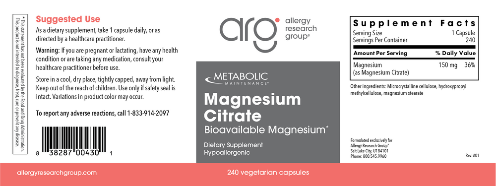Product image for Magnesium Citrate.