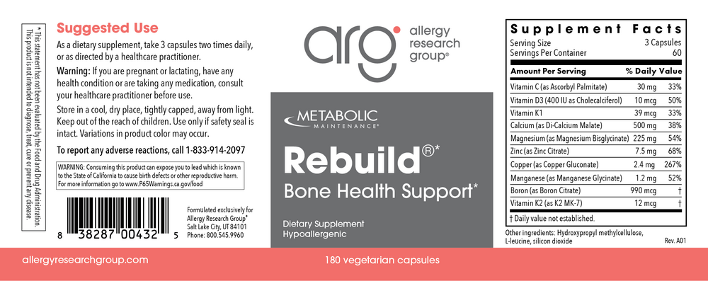 Product image for Rebuild® Bone Health Support.