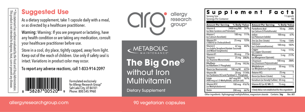 Product image for The Big One w/o Iron.