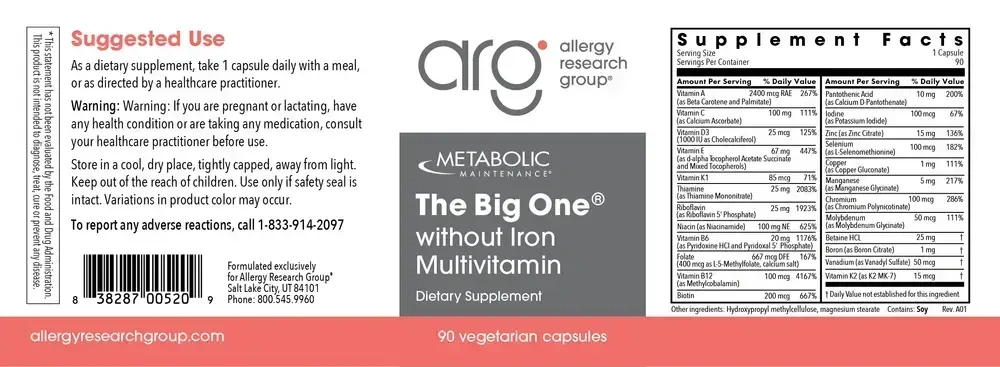 Product image for The Big One w/o Iron.