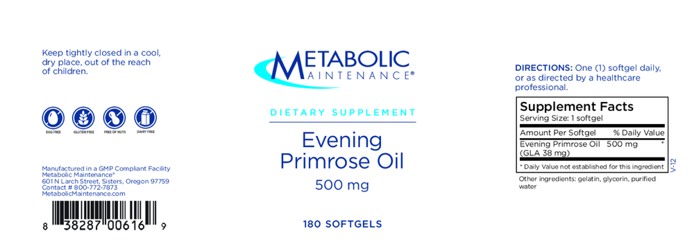Product image for Evening Primrose Oil 500mg.