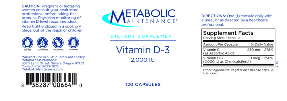 Product image for Vitamin D-3 [2,000 IU].