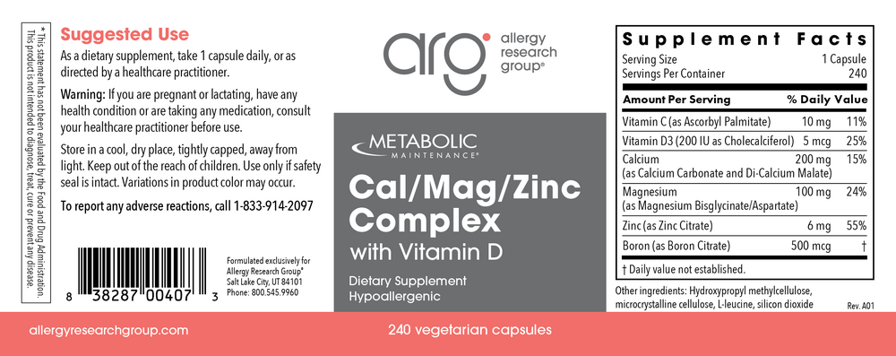 Product image for Cal/Mag/Zinc Complex with Vitamin D.
