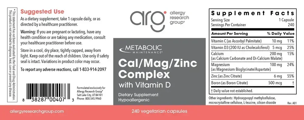 Product image for Cal/Mag/Zinc Complex with Vitamin D.