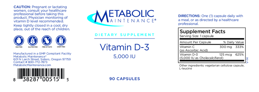 Product image for Vitamin D-3 [5,000 IU].