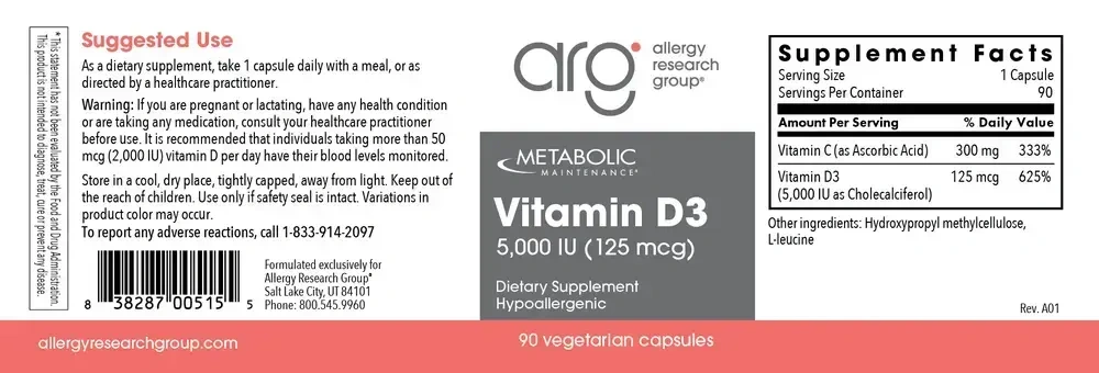Product image for Vitamin D-3 [5,000 IU].