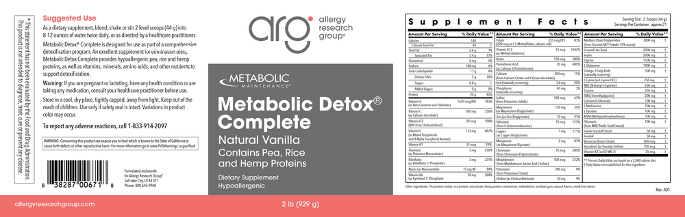 Product image for Metabolic Detox Complete Natural Vanilla.