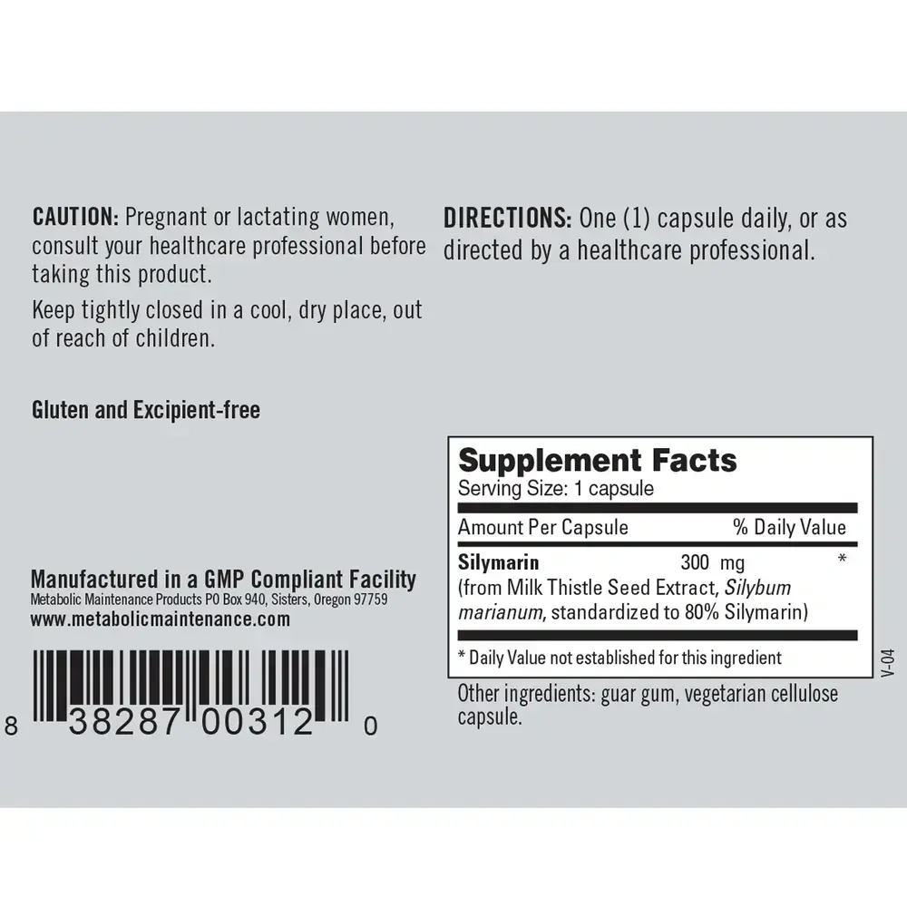 Product image for Silymarin (Milk Thistle Extract) 300mg.