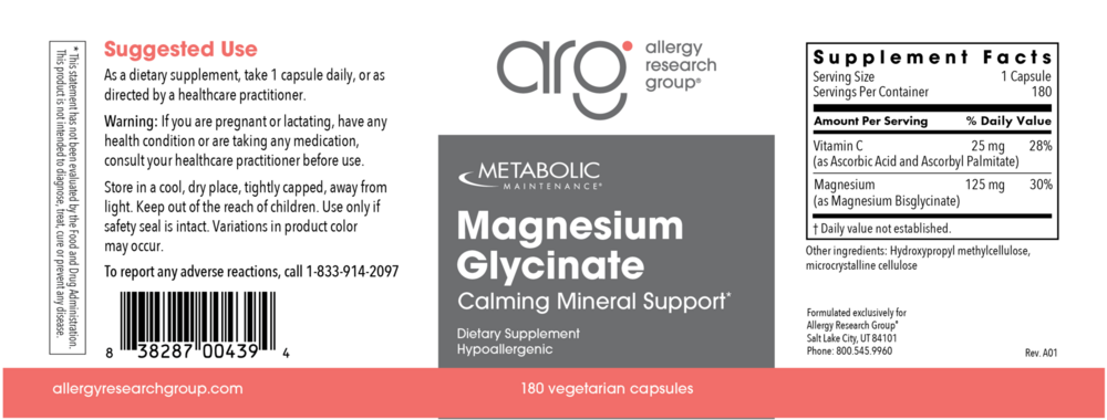 Product image for Magnesium Glycinate.