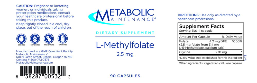 Product image for L-Methylfolate 2.5 mg.