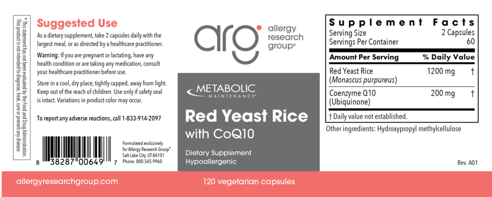 Product image for Red Yeast Rice w/ CoQ10.