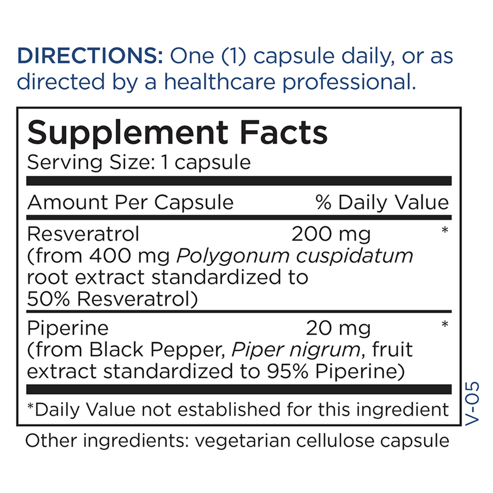 Product image for Resveratrol with Piperine.