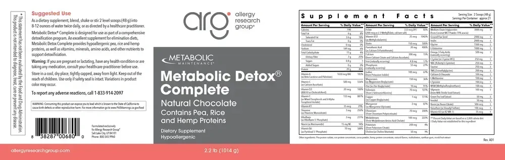 Product image for Metabolic Detox Complete Natural Chocolate.