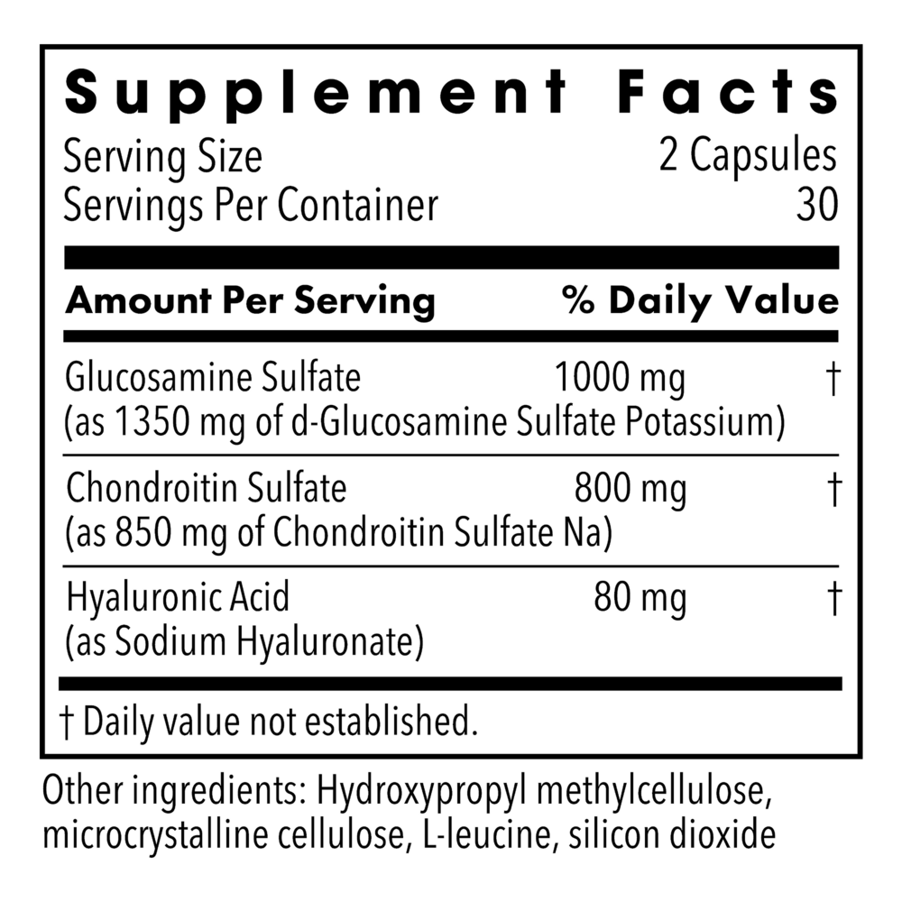 Product image for Glucosamine Chondroitin w/Hyaluronic Acid.