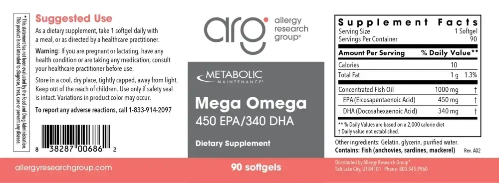 Product image for Mega Omega™ Extra Strength 450EPA/340 DHA.