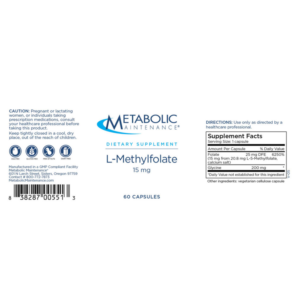 Product image for L-Methylfolate 15mg.