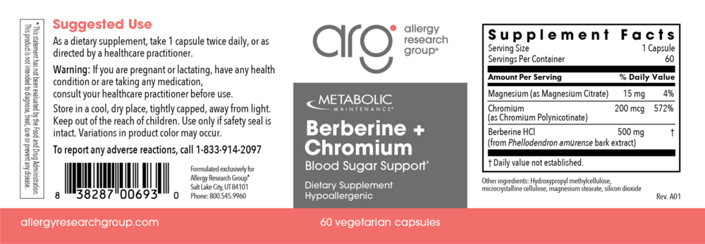 Product image for Berberine + Chromium.