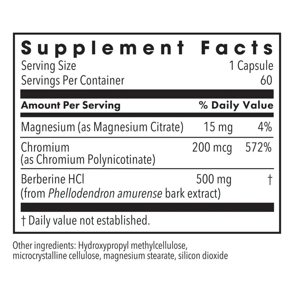 Product image for Berberine + Chromium.