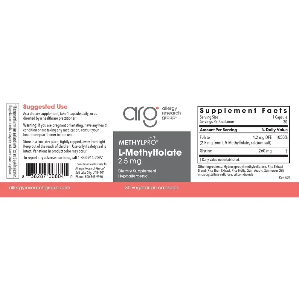 Product image for L-Methylfolate 2.5 mg.