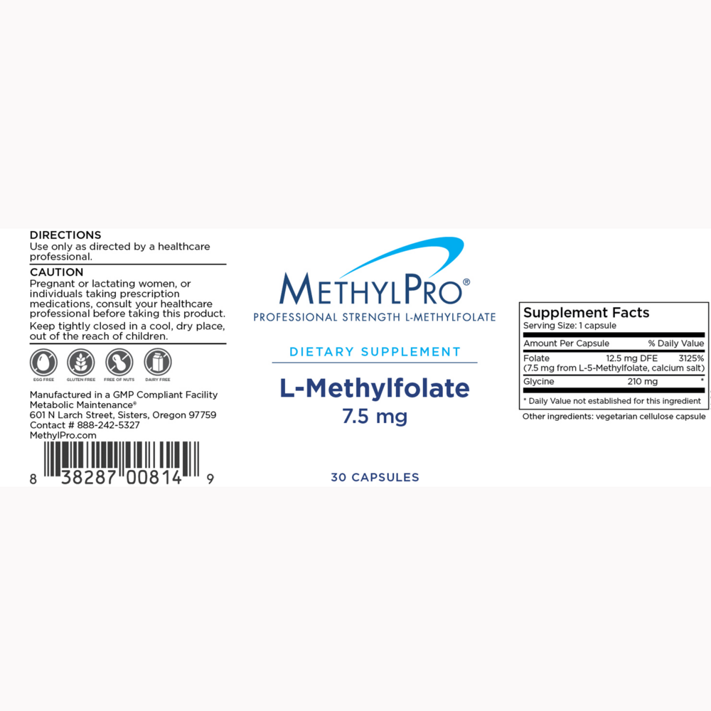 Product image for L-Methylfolate 7.5mg.