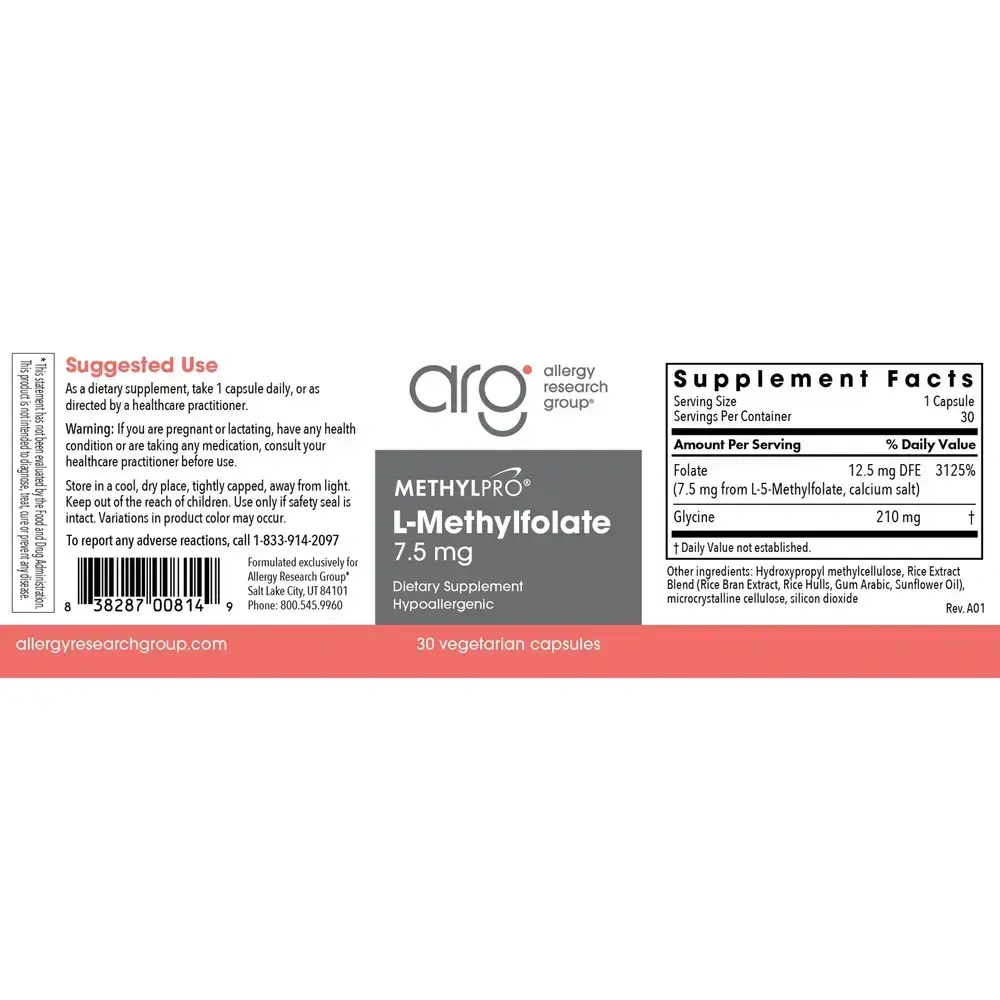 Product image for L-Methylfolate 7.5mg.