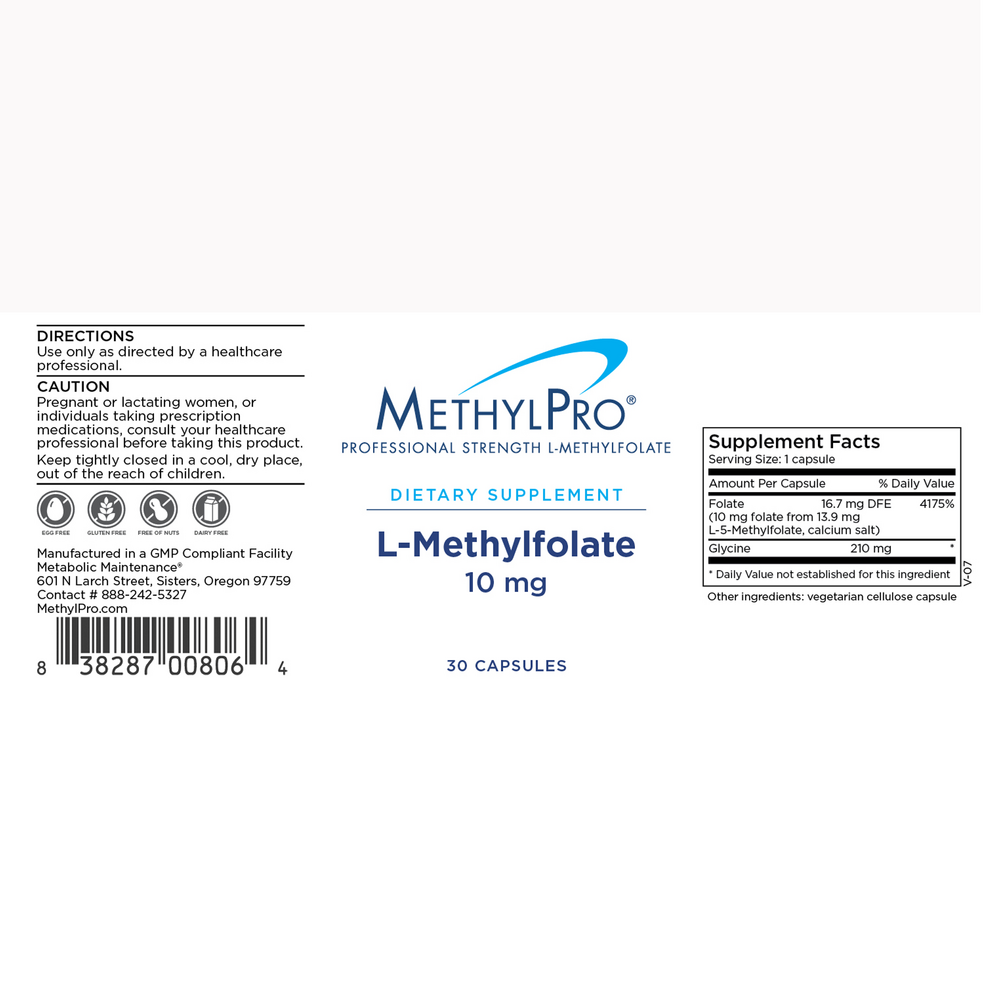 Product image for L-Methylfolate 10 mg.