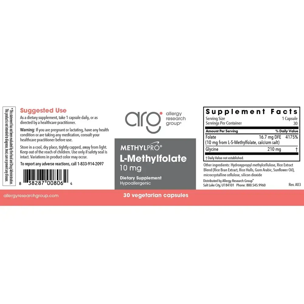 Product image for L-Methylfolate 10 mg.