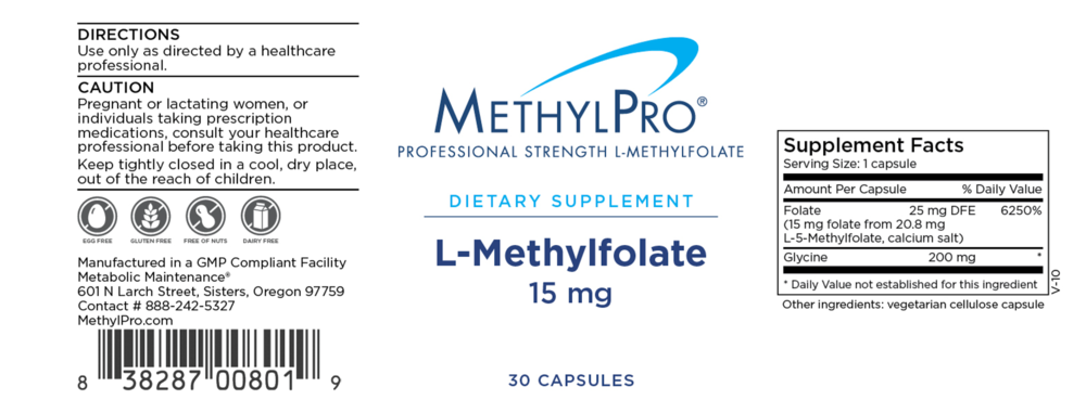 Product image for L-Methylfolate 15 mg.