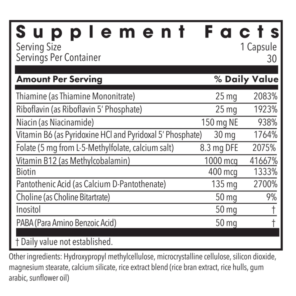 Product image for B-Complex + 5 mg L-Methylfolate.