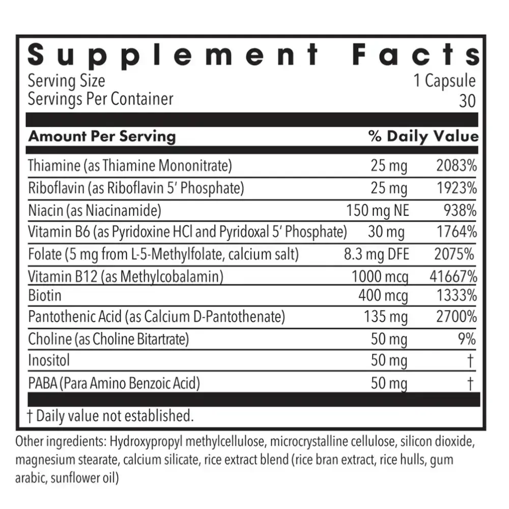 Product image for B-Complex + 5 mg L-Methylfolate.
