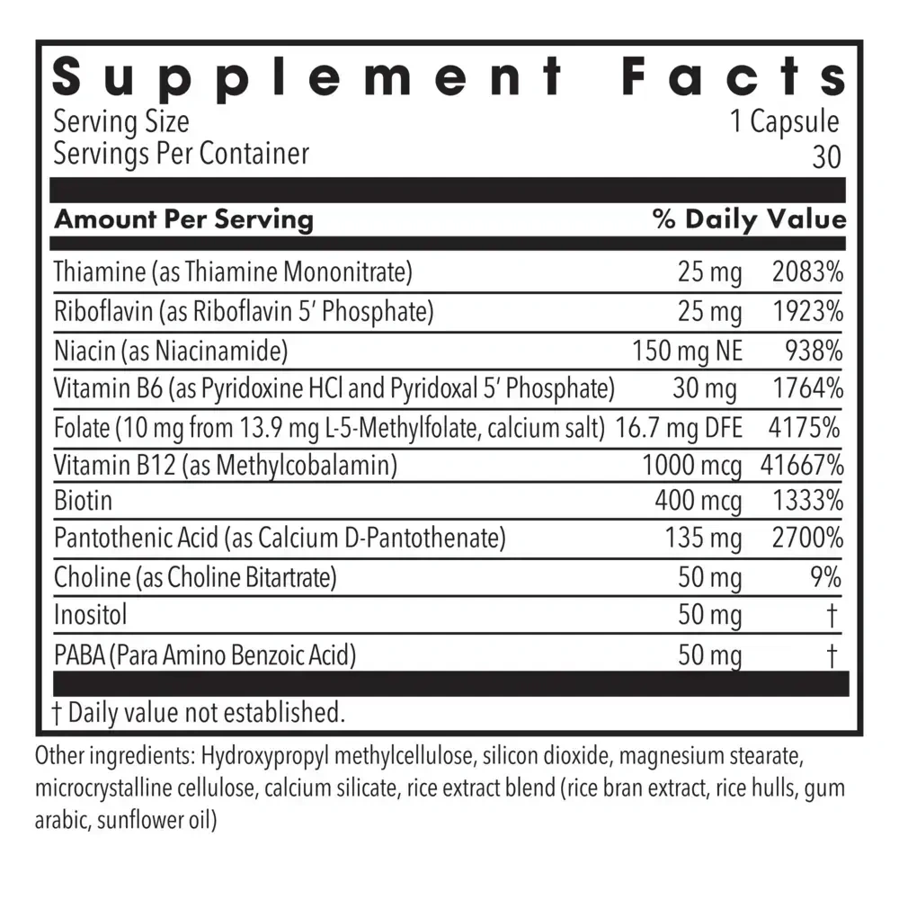 Product image for B-Complex + 10 mg L-Methylfolate.