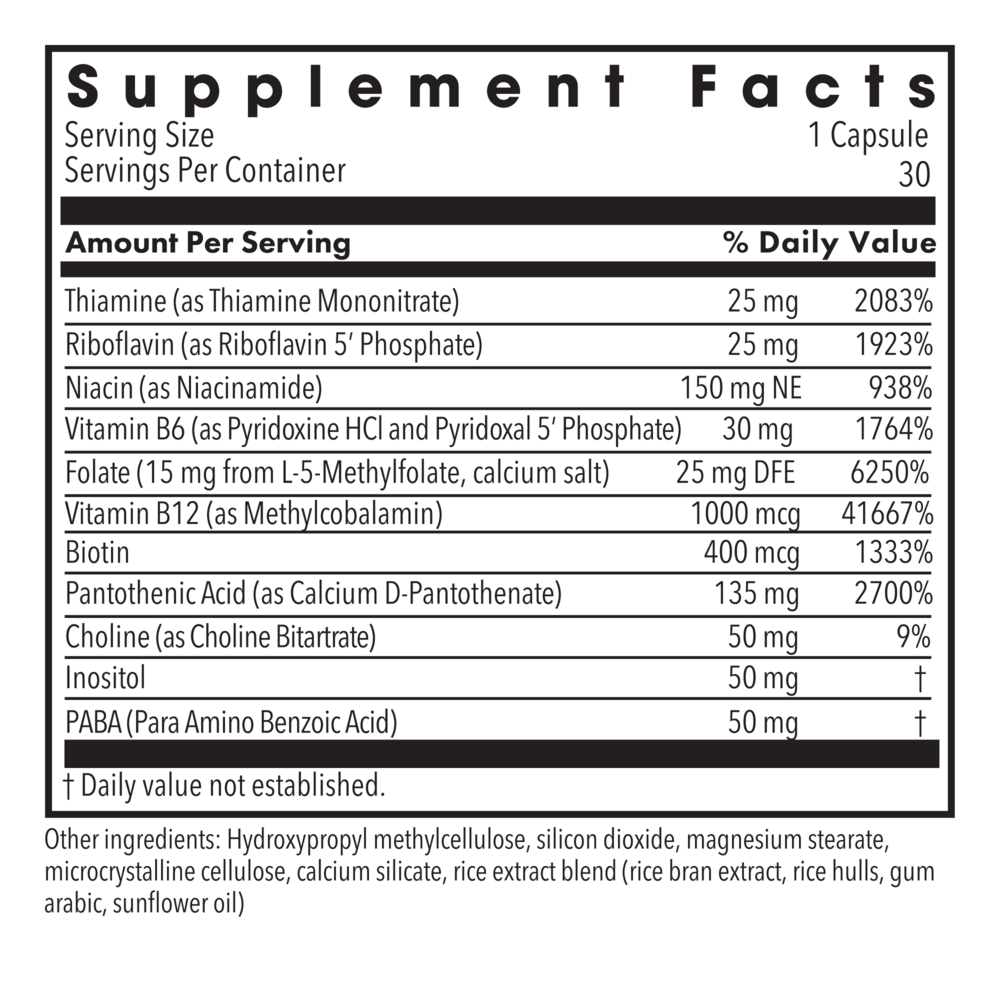 Product image for B-Complex + 15 mg L-Methylfolate.