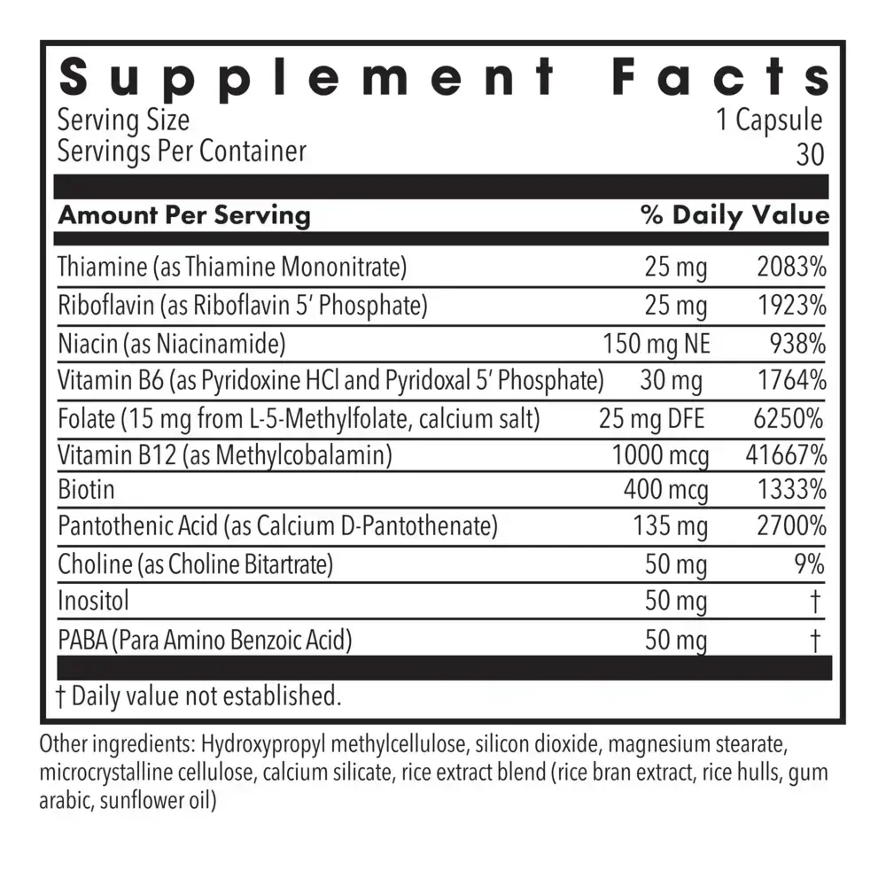 Product image for B-Complex + 15 mg L-Methylfolate.