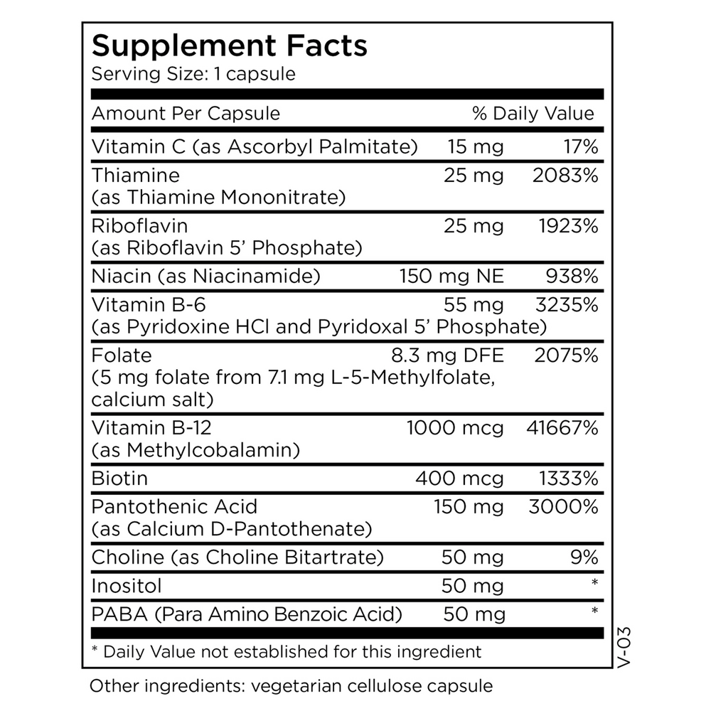 Product image for B-Complex + 5 mg L-Methylfolate.