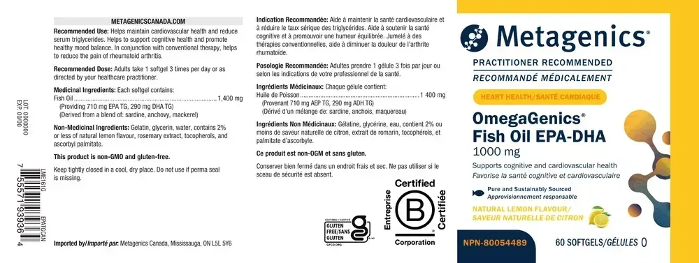 Product image for OmegaGenics® Fish Oil EPA-DHA 1000mg.